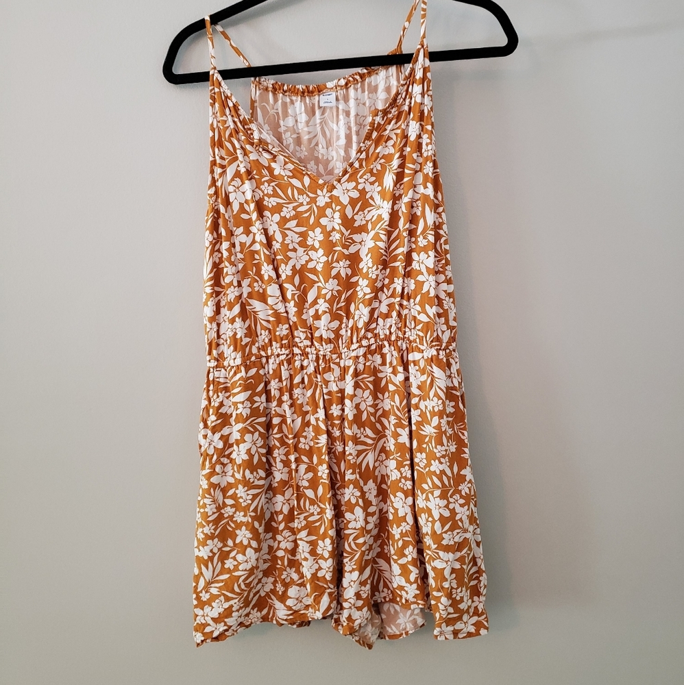 Golden floral romper